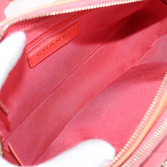 CHANEL Matelasse Chain Waist bag Leather Pink Gold CC Auth 125467SAM - Picture 9 of 16